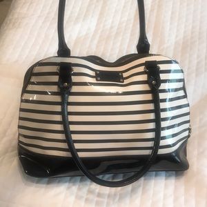 Black and White Striped Kate Spade Purse